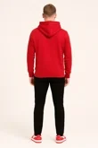 Red Oversized Casual Pullover Hoodie