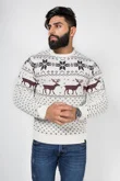 Mens Cream Nordic Stag Festive Christmas Jumper