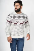 Mens Cream Nordic Stag Festive Christmas Jumper