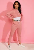 Dusty Love Top Crop Hoodie And Joggers 3 Piece Set