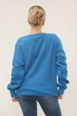 Blue Long Sleeve Crewneck Casual Oversized Sweatshirt