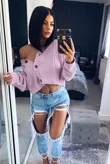 Lilac Cable Knit Cropped Button Cardigan 