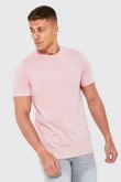 Mens Pink Basic Crew Neck T-Shirt