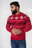 Mens Red Nordic Stag Festive Christmas Jumper