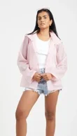 Pink Buttoned Waterproof Hooded Mac Jacket