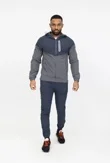 Slate Grey Hooded Softshell Windbreaker and Jogger Tracksuit Set