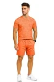 Mens Orange Activewear T-Shirt And Short Set