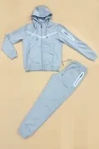 Mens Grey Full Zip Tracksuit With White Contrast