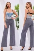 Dark Grey High Rise Straight Leg Jeans