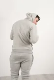 Mens Grey Side Zip Detail Hooded Tracksuit