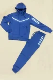 Grey Contrast Full-Zip Hooded Tracksuit