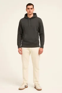 Charcoal Oversized Casual Pullover Hoodie