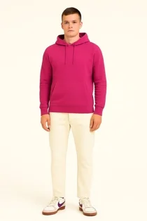 Fuchsia Oversized Casual Pullover Hoodie
