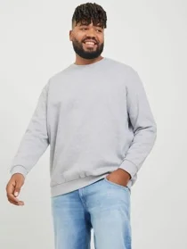 Mens Grey Oversized Crew Neck Sweatshirt