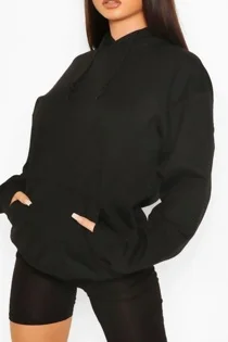 Black Oversized Pullover Hoodie