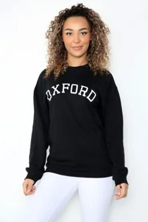 Black Oxford Oversized Sweatshirt
