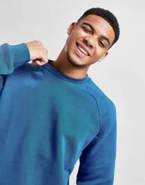 Mens Blue Oversized Crew Neck Sweatshirt