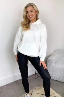 Ice White Oversized Pullover Hoodie