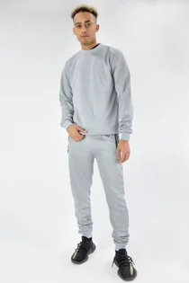 Mens Grey Sweatshirt And Jogger Set