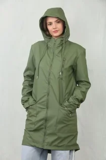 Olive All Season Waterproof Hooded Raincoat Jacket