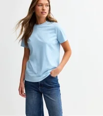 Sky Blue Design Ultimate T-Shirt With Crew Neck