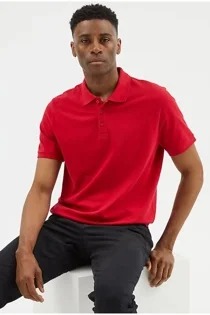 Mens Red Half Sleeve Polo T-Shirt
