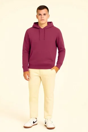 Wine Oversized Casual Pullover Hoodie