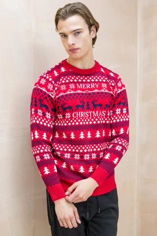Red Christmas Slogan Jumper