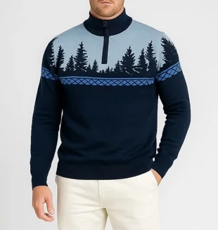 Mens Navy Kuhmo Festive Christmas Jumper