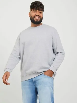 Mens Grey Oversized Crew Neck Sweatshirt