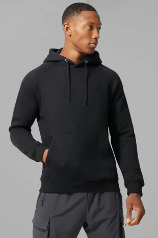 Black Oversized Casual Pullover Hoodie