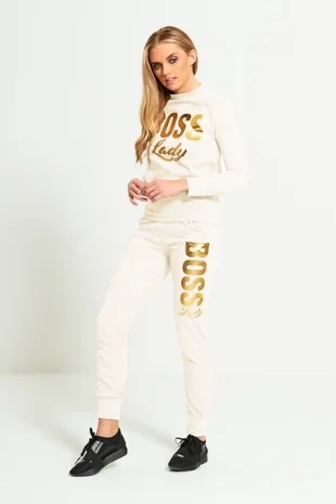 Cream Boss Lady Customized Tracksuit