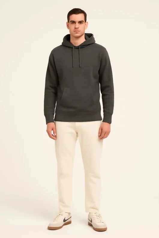 Charcoal Oversized Casual Pullover Hoodie