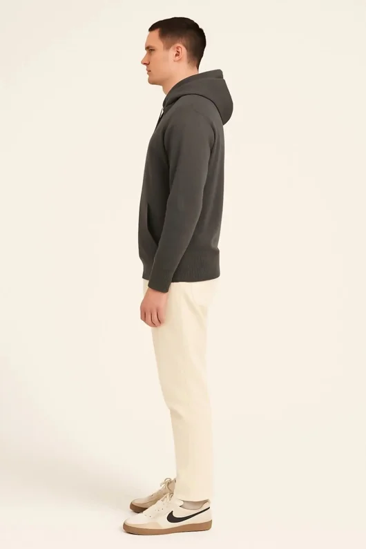 Charcoal Oversized Casual Pullover Hoodie