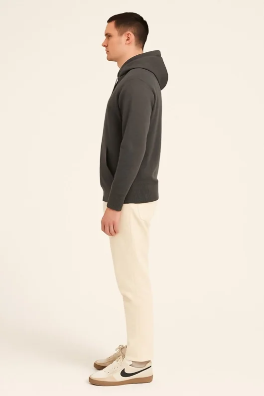 Charcoal Oversized Casual Pullover Hoodie