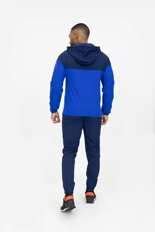 Blue Hooded Softshell Windbreaker and Jogger Tracksuit Set