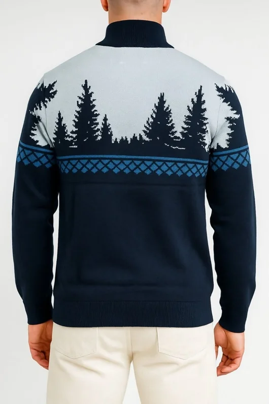 Mens Navy Kuhmo Festive Christmas Jumper