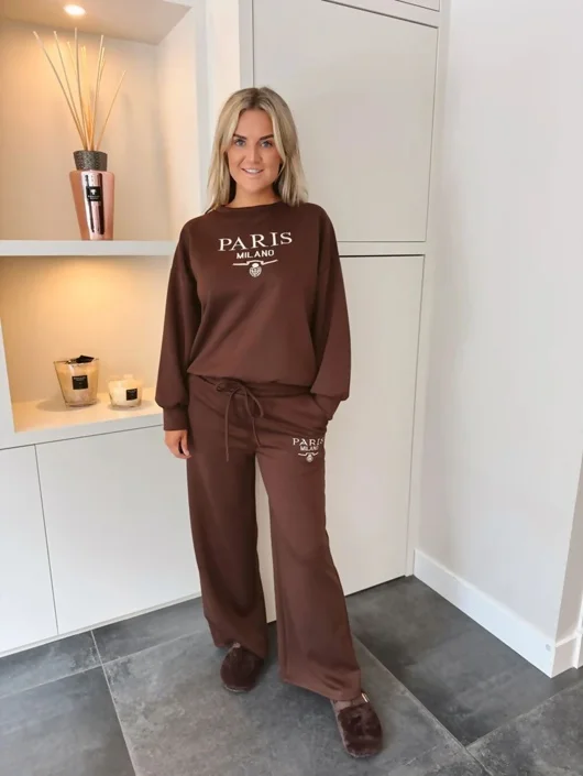 Brown Paris Milano Oversized Loungewear Co-Ord Set