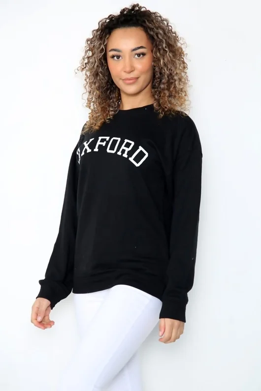 Black Oxford Oversized Sweatshirt