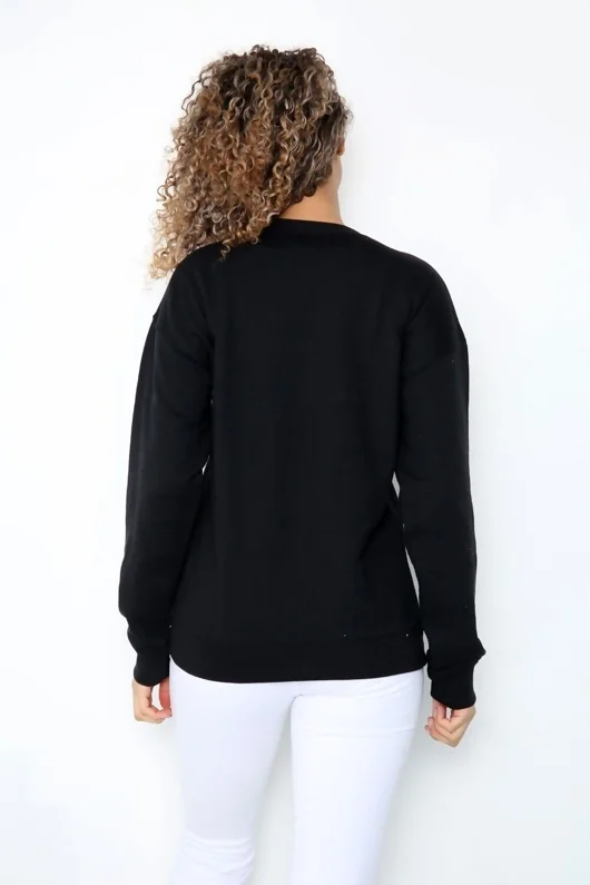 Black Oxford Oversized Sweatshirt