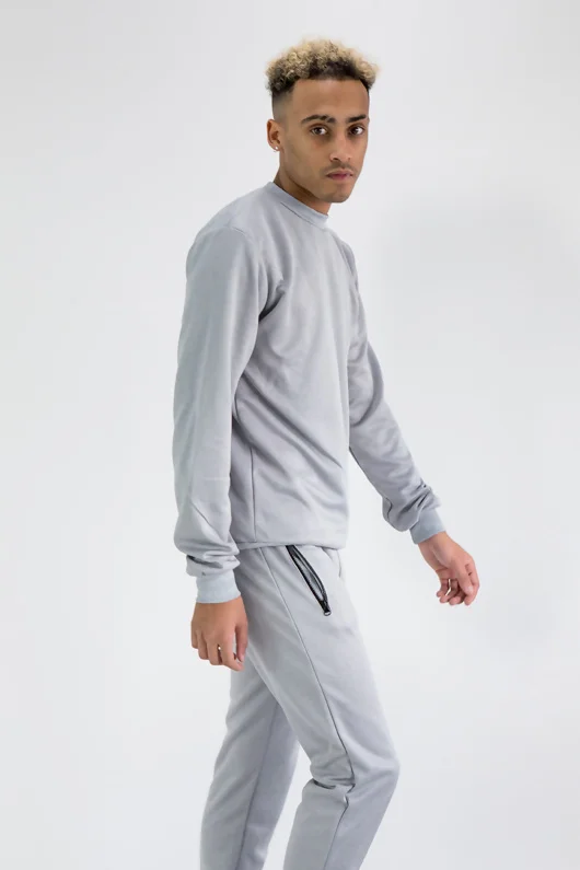 Mens Grey Sweatshirt And Jogger Set