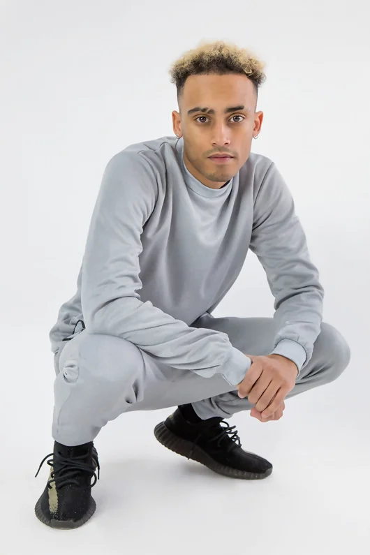 Mens Grey Sweatshirt And Jogger Set