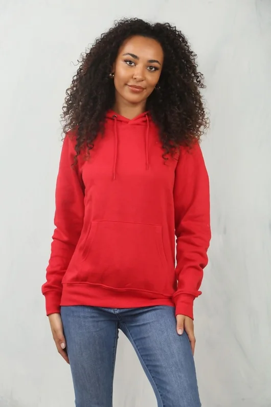 Red Oversized Pullover Hoodie
