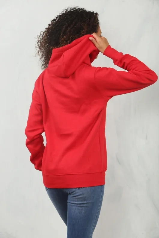 Red Oversized Pullover Hoodie