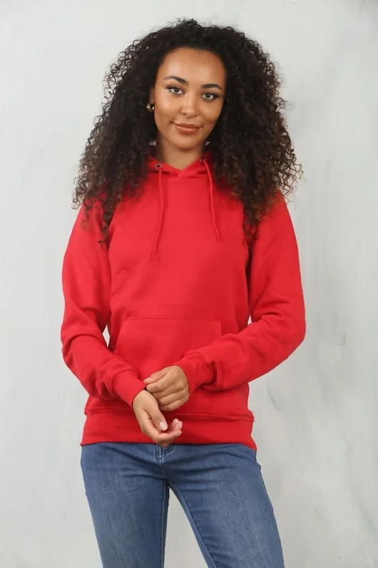 Red Oversized Pullover Hoodie