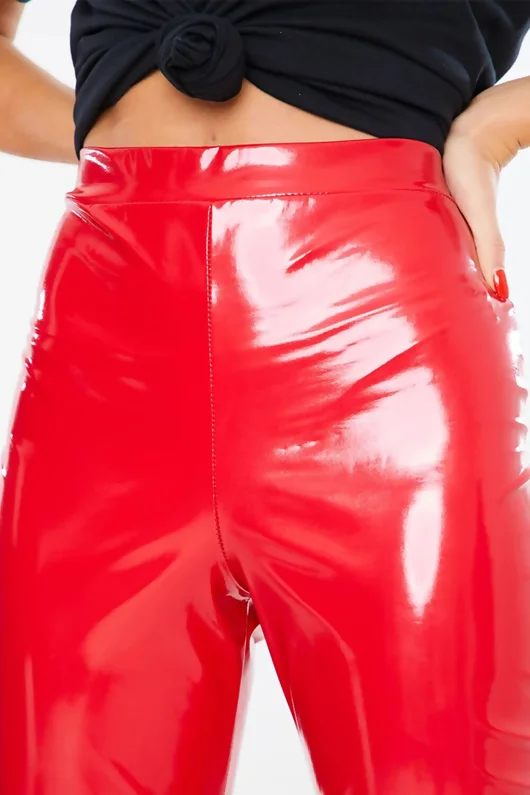 Red Patent Vinyl Leggings Justyouroutfit