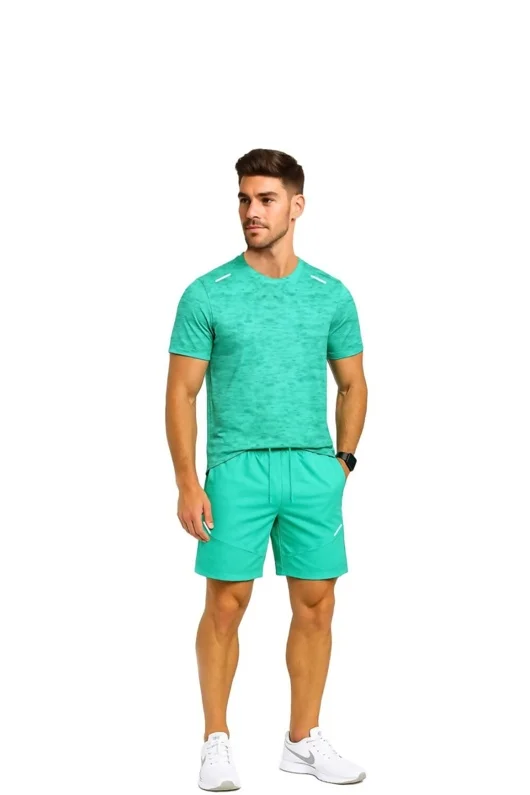 Mens Mint ctivewear T-Shirt And Short Set