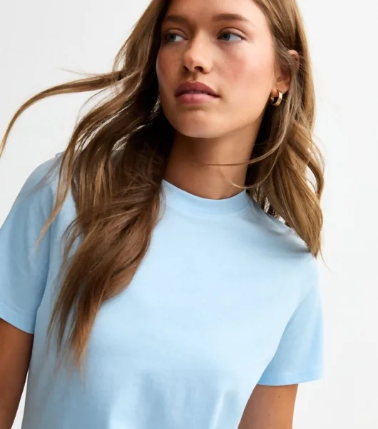 Sky Blue Design Ultimate T-Shirt With Crew Neck