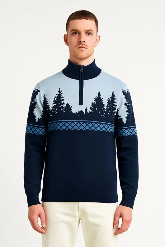 Mens Navy Kuhmo Festive Christmas Jumper