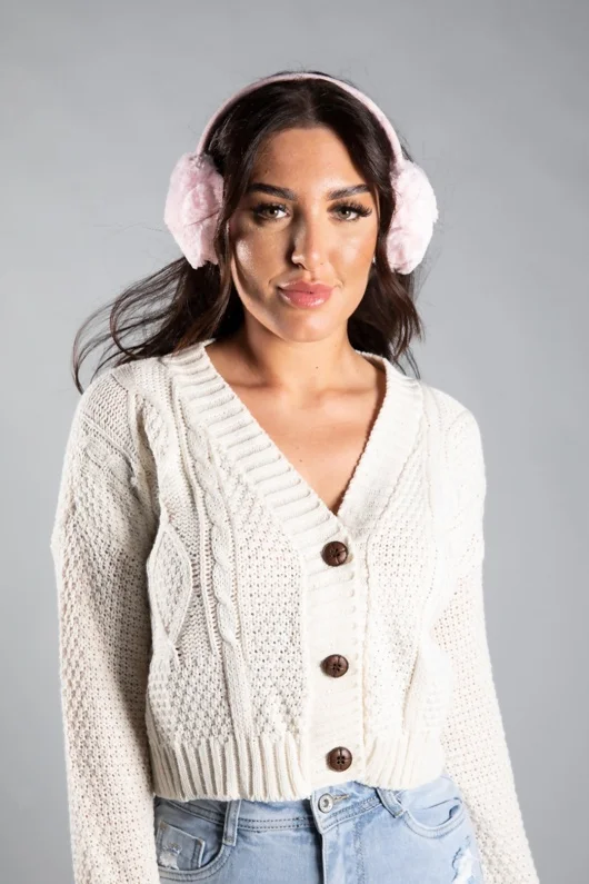 Baby Pink Faux Fur Ear Muffs Justyouroutfit